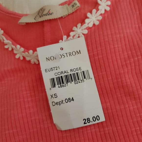 ❤SOLD❤️Anthro Elodie 🌺 Soft Floral Ribbed & Flowy Flowers Tank Slub 🌺 - Picture 7 of 16